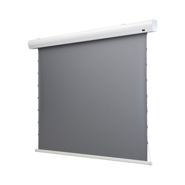 HEYU Screen 84 92" 100" 110" 120" Tab-Tensioned Motorized Projection Screen with Ambient Light Rejecting 4K ALR Projector Screen