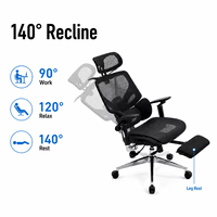 Chaise de bureau ergonomique haut de gamme JR RACING de Chine, design moderne, entièrement en alliage d'aluminium, chaise de direction en maille avec repose-pieds réglable en hauteur