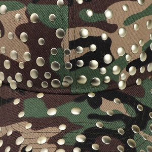 Casquettes brodées personnalisées, casquette de baseball camouflage avec patchs, broderie personnalisée, étiquette tissée, décorations en strass pour streetwear - Product Image 4