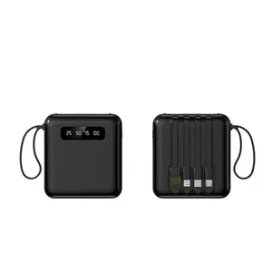 Mini caricabatterie portatile Power Bank Mobile con cavi incorporati ricarica rapida Power Bank 10000mAh LOGO regalo personalizzato