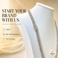 Collier chaîne cubaine de style moderne en laiton et zircon, longueurs personnalisées 8 mm, bijoux géométriques pour fêtes