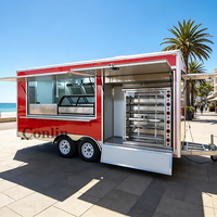 Promotion : Remorque de Restauration Mobile pour Boissons, Crèmes Glacées et Aliments, avec Rôtissoire à Poulet, à Vendre