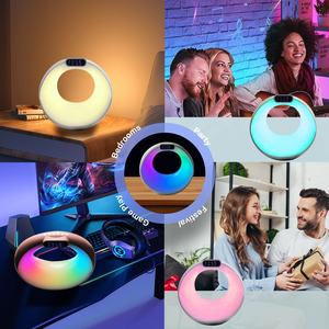 Altavoz inteligente RGB, reloj despertador, lámpara de Ambiente, mesita de noche, dormitorio, escritorio de oficina, lámpara de mesa, regalo, aplicación remota controlada - Product Image 5