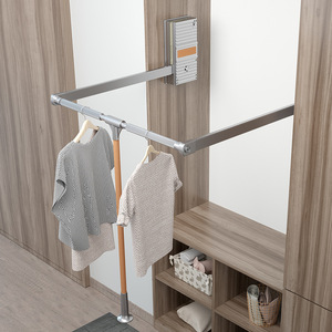 Barra de Armario Plegable de Aluminio Ecológica BENE, de un Solo Nivel, para Montar en la Pared, para Almacenamiento de Ropa - Product Image 2