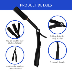 Nhựa xử lý gấp Old-Fashioned Shaver <span class=keywords><strong>Razor</strong></span> Hướng dẫn sử dụng cạo râu mặt trung tâm lông mày tông đơ - Product Image 4