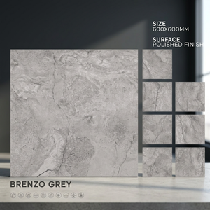 Dyna Pearl Marble Look Porcelain Floor Tiles 600x600mm Polished Glossy Ceramic Flooring - Product Image 5