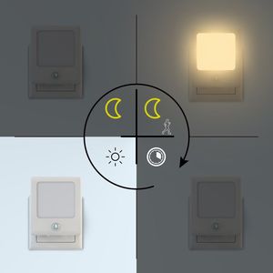 Classic Square Motion <b>Sensor</b> Night <b>Light</b> Plug-in LED <b>Light</b> with Motion <b>Sensor</b> Warm White Energy Saving <b>Indoor</b> Safety Lamp - Product Image 2
