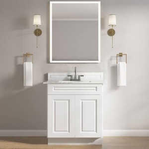 Mobile Bagno Shaker Dove Grigio Chiaro in Legno, Base Lavabo 60 Pollici, Resistente all'Acqua, Eco-Friendly, per Appartamenti e Ville - Product Image 4