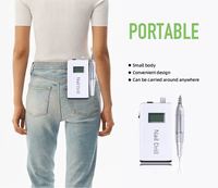 Machine à manucure professionnelle de haute qualité, logo personnalisé, 35000 tr/min, pièce à main portable, électrique, rechargeable, rose, perceuse à ongles