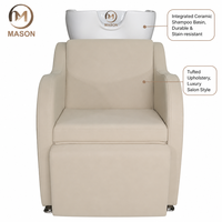 Fauteuil de lavage moderne et réglable en cuir PU, hydraulique, professionnel, pour salon de beauté et spa commercial, imperméable et durable