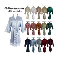 Kustomisasi dan grosir jubah mandi Kimono Satin sutra anak perempuan pesta ulang tahun anak perempuan bunga
