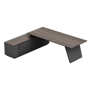 Modern L-Shaped Executive Director Desk with Wooden Panel Durable Office Furniture - Product Image 1