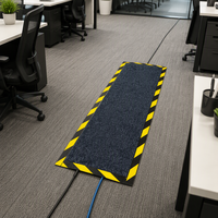 Tapis de protection anti-chute pour câbles, surface en nylon 10 mm, revêtement en caoutchouc nitrile, tapis de sol pour bureau, événements et expositions