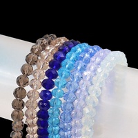 Perles Rondelle à Facettes en Cristal de Verre Plaqué Couleur AB de 4mm en Vrac pour la Fabrication de Bijoux DIY-Bracelets et Colliers