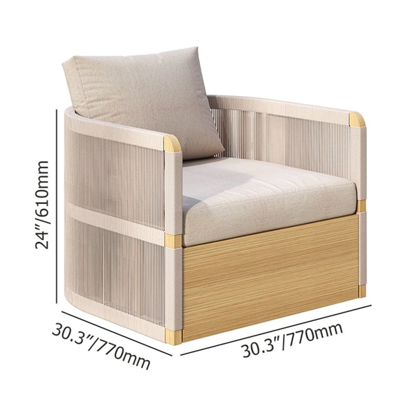 Single sofa-aluminum wood effect