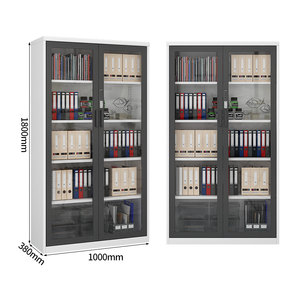 كتاب للتخزين من الصلب بأرفف معدنية وباب زجاجي من المصنع 1800*1000*400 - Product Image 2