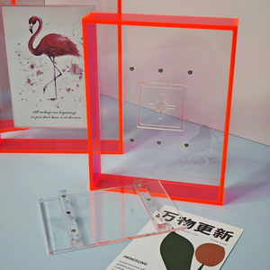 Cadre <span class=keywords><strong>photo</strong></span> en acrylique flottant néon, <span class=keywords><strong>montage</strong></span> <span class=keywords><strong>mural</strong></span> et utilisation sur table, design moderne, tailles 4x6/5x7 pouces, épaisseur 5 mm - Product Image 5
