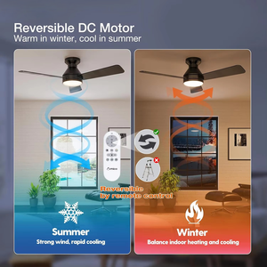 Đen felier quạt trần với ánh sáng quạt trần ánh sáng với điều khiển từ xa LED Đen Quạt trần đèn cho phòng khách - Product Image 4