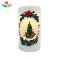 Nouveautés 2020, manège, train, décoration de Noël, arbre de Noël, Navidad, scène joyeuse de Noël, bougie pilier en cire LED, vente en gros