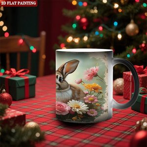 Mug à sublimation à changement de couleur rapide, 11 oz, en céramique noire givrée, tasse thermosensible - Product Image 2
