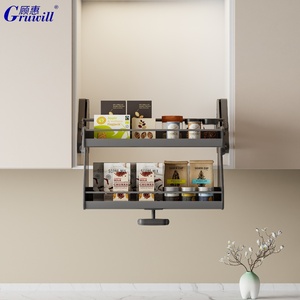 Cestello Estraibile Saliscendi <span class=keywords><strong>per</strong></span> Dispensa da Cucina, <span class=keywords><strong>in</strong></span> <span class=keywords><strong>Ferro</strong></span> Verniciato a Polvere, con Chiusura Ammortizzata, <span class=keywords><strong>per</strong></span> Spezie - Product Image 2