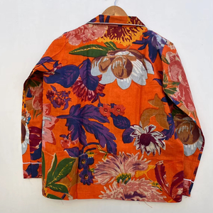 Conjunto de Pijamas de Algodón Suave y Elegante de Alta Calidad, Transpirable, para Mujer, Ropa de Dormir, Estampado a Bloques - Product Image 1