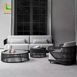 Sang Trọng Sân Sau Ban Công Mây Mía <span class=keywords><strong>Wicker</strong></span> Nhôm Ngoài Trời Sofa <span class=keywords><strong>Set</strong></span> Với Thời Tiết Chống Đệm Cho Phòng Khách & Patio - Product Image 1