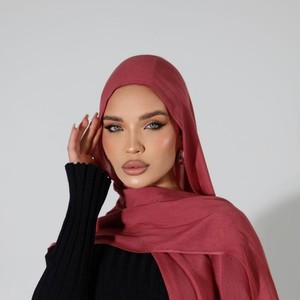 Customizable 100% Rayon Modal <b>Hijab</b> Scarf Lightweight Soft Cotton Plain Shawl Big Size Plaid <b>Jersey</b> Muslim Ethnic Polyester - Product Image 5