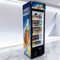 Vitrine Réfrigérée Verticale 300L HUNAYU, Meilleure Vente, Réfrigérateur Électrique Économique, Vitrine de Présentation pour Crèmes Glacées et Boissons, Congélateur de Présentation