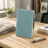 Carnet de notes en cuir A5 de qualité supérieure, papier épais, logo imprimé, reliure cousue, pour le bureau, avec porte-stylo