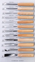 Outils de sculpture sur bois, ensemble de 12 avec étui en toile - Gouges et ciseaux pleine taille pour débutants, amateurs et professionnels - Très tranchants
