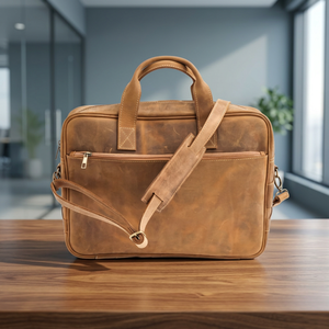 Bolso de Cuero Genuino de Búfalo, Estilo Coreano Moderno, Hecho a Mano, Duradero, Ecológico, Impermeable, Resistente a Impactos, Gran Capacidad - Product Image 1