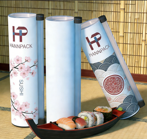 Boîte cylindrique en papier Eco Sushi Push Pop, qualité alimentaire, très vendue, 50-60 mm, doublure en feuille de kraft, OEM, personnalisable, vente en gros - Product Image 4