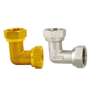 Codo de Ángulo Recto de 4 Puntos Totalmente en Cobre, Rosca Interna Reforzada, Codo de Unión de 6 Puntos, 90 Grados, Rosca Interna Doble, Tuberías de Cobre - Product Image 2