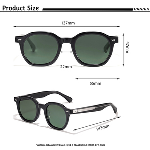 Lunettes de soleil rondes à monture intégrale en acétate – Style vintage rétro polarisé UV400 – Unisexe pour hommes et femmes, idéales pour la conduite, les voyages et les fêtes – <span class=keywords><strong>Concept</strong></span> HBK - Product Image 3