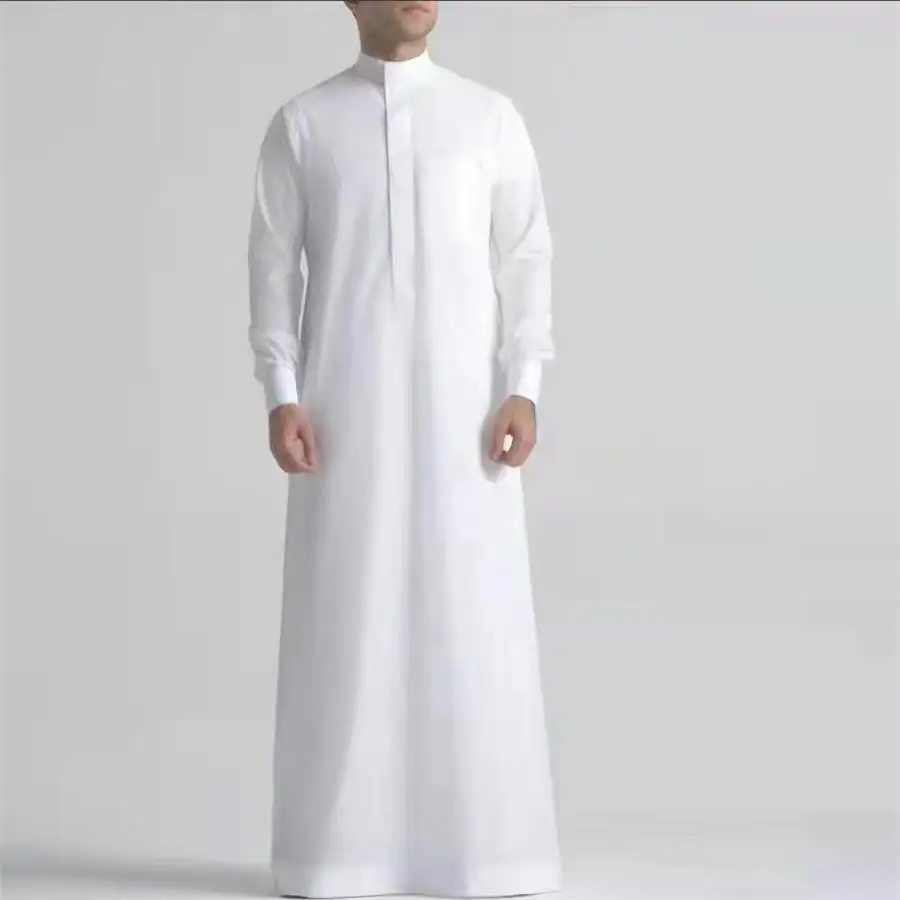 Abaya nuovo design thawb arabia saudita kandura thobe bambù naturale al haramain arabo lavastoviglie uomini abiti musulmani abbigliamento islamico