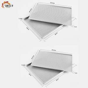 Plateau de cuisson <span class=keywords><strong>rectangulaire</strong></span> en aluminium perforé de qualité commerciale XL, argenté, 40x30cm, 60x40cm, résistant au four, écologique, pour <span class=keywords><strong>pâte</strong></span> <span class=keywords><strong>feuilletée</strong></span> - Product Image 2
