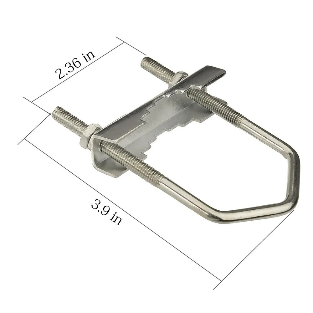 U Bullone di Serraggio 3.9 "Ad Alta x 2.36" Wide Mast Morsetto Staffa di Supporto Albero Tubo di Antenna di Montaggio Staffa di Collegamento montaggio