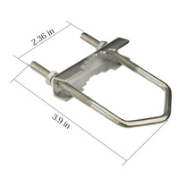 U Bolt Clamp 3.9" High x 2.36" Wide Mast Clamp Support Bracket Mast Pipe Antenna Mounting Bracket Connection Assembly