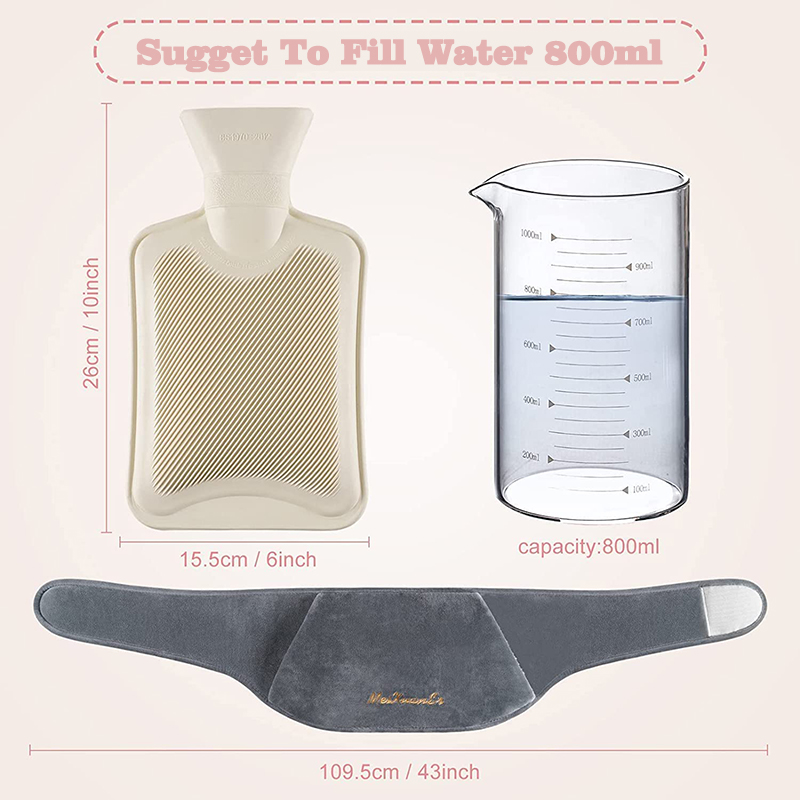 china factory customized small rubber hot water bottle belt medical bs hot water bag with cover