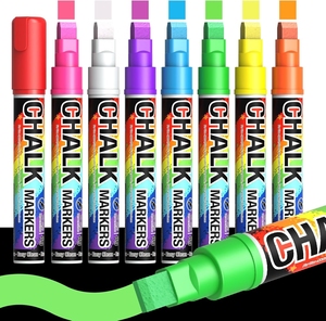 Marcadores de Tiza Líquida No Tóxicos de 8 Colores, Precio Económico con Descuento, Escritura Suave, Marcadores de Tiza para Dibujar - Product Image 1