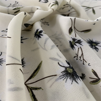 Matériau métallique en gros 100% polyester 75D impression en mousseline de soie avec finition douce et bonne chute