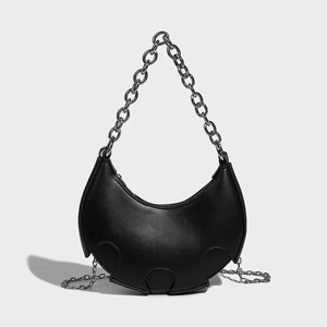 Borsa a forma di mezza luna in pelle PU personalizzata borsa a tracolla retrò moda donna borsa a tracolla a catena singola per signora - Product Image 2