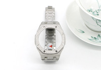 Kit de modification de luxe Lionorm Fashion en acier inoxydable pour montres Casio GA 2100 – Boîtier et bracelet argent givré