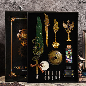 Set <span class=keywords><strong>de</strong></span> Pluma <span class=keywords><strong>de</strong></span> Inmersión Steampunk con Diseño <span class=keywords><strong>de</strong></span> Engranajes Mecánicos y Pluma <span class=keywords><strong>de</strong></span> Pluma <span class=keywords><strong>de</strong></span> Ángel, Kit <span class=keywords><strong>de</strong></span> Caligrafía Retro <span class=keywords><strong>de</strong></span> Lujo, Caja <span class=keywords><strong>de</strong></span> Regalo para Diario Personal y Regalos Empresariales - Product Image 4