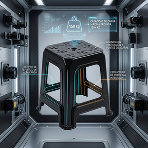 Tabouret en plastique Ele-Gate noir, recyclé, sans BPA, super résistant, pour usage extérieur - Product Image 1