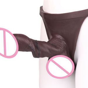 SXXY Noir Silicone Doux 6 Styles Strings Avec <span class=keywords><strong>Gode</strong></span> Creux Réaliste Mâle Sangle Creuse Sur <span class=keywords><strong>Gode</strong></span> Pénis Manches Dick Extender Pant - Product Image 4