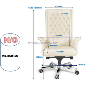 Sillas giratorias de cuero para oficina, cómodas y ajustables, venta al por mayor, color blanco - Product Image 4