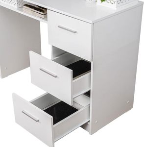 Escritorio en Forma de L de Alta Calidad para Gerentes, Soporte para Portátil con Almohada, Escritorio para <span class=keywords><strong>Oficina</strong></span>, Color Blanco, Escritorio de Madera para Estudio - Product Image 4