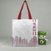 Sac fourre-tout en toile personnalisé avec quantité minimale de commande rouge, sac en toile de coton blanc avec votre Logo, sacs fourre-tout pliables Double face